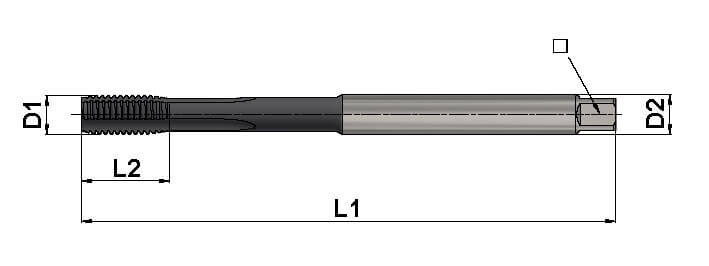 Zeichnung – Gewindebohrer – Durchgangsloch